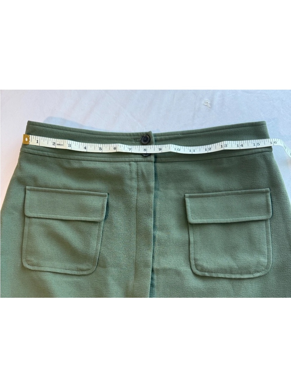 Banana Republic Olive Green Button-Front A-Line Skirt Women’s Size 8 Fully Lined - Picture 5 of 6